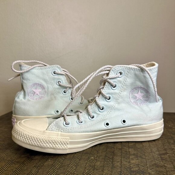 Converse Chuck Taylor All Star Hi Aqua Mist Blue High Top Sneakers Womens Size 5 - Picture 4 of 8
